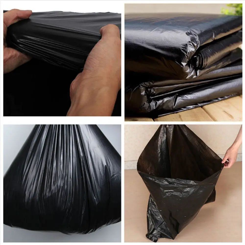 95 Gallon Large Capacity Trash Bags Black Plastic Garbage