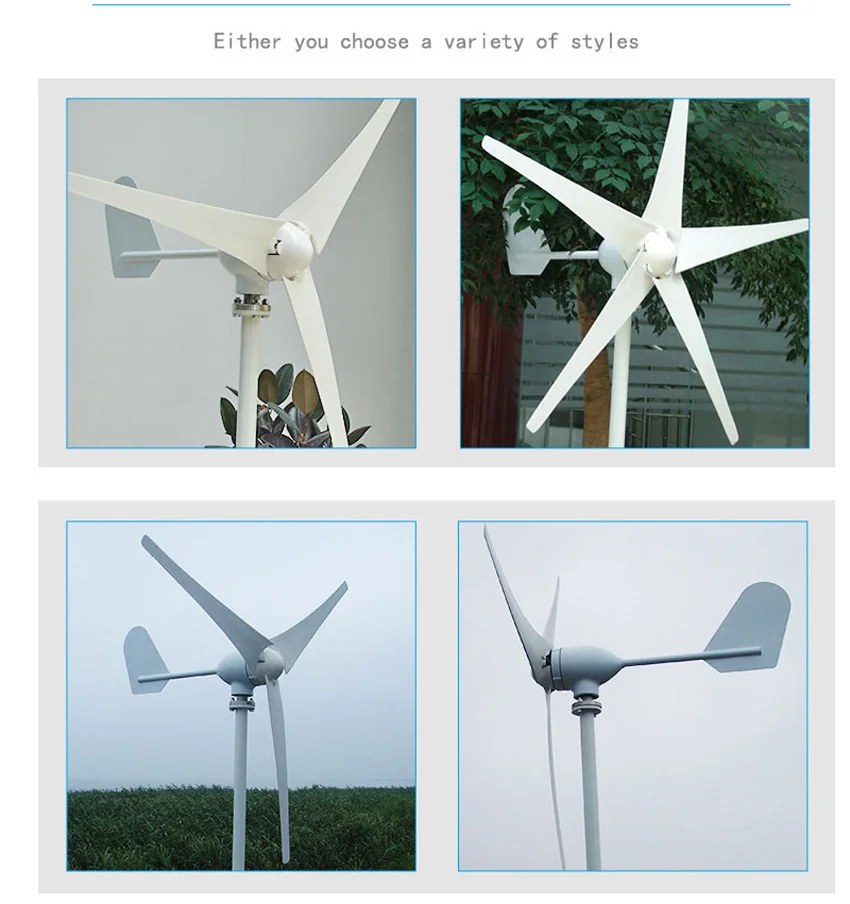 Wind Power Generator 500w Windmill 5 Blade Ac 48v Three Phase Easy ...