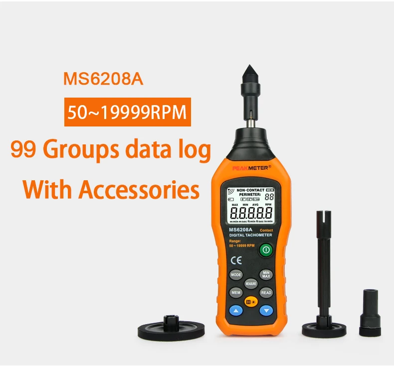 High Precise Portable Digital Contact Type Tachometer Pm6208a With 99
