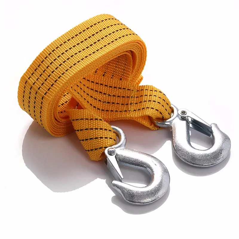 3t 5m Heavy Duty Custom Car Tow Rope Tow Strap With Hooks For Tractors ...