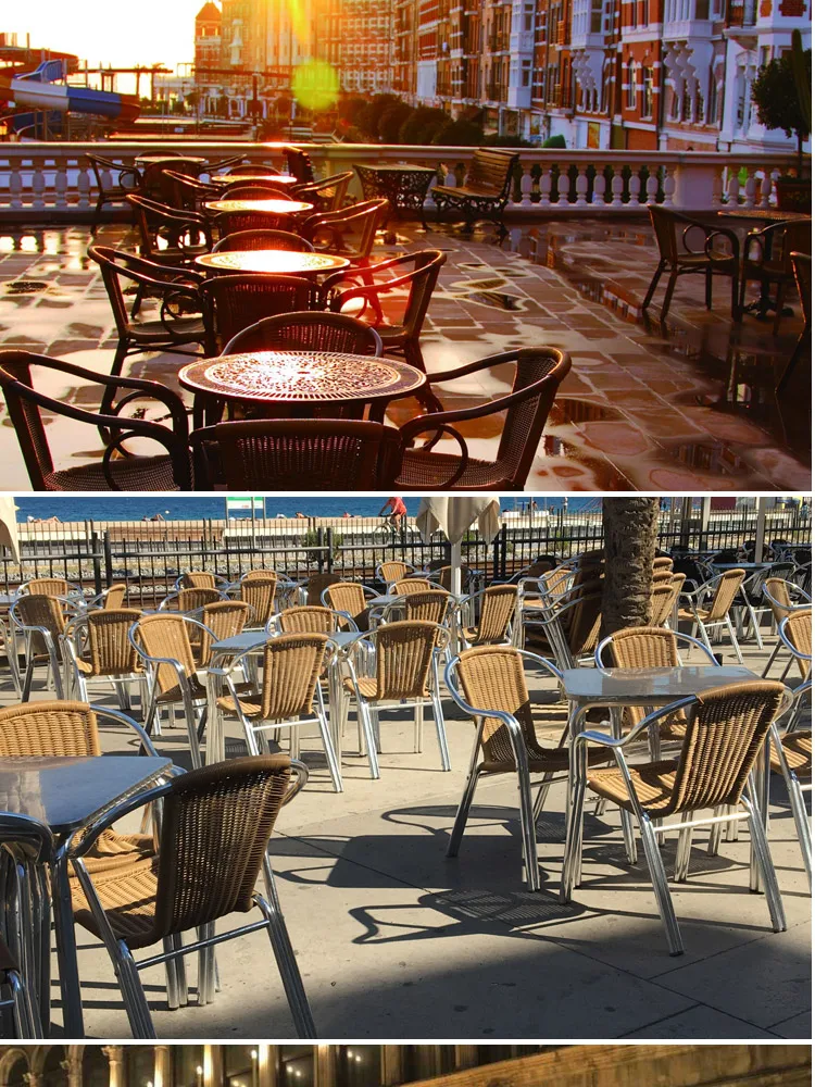 Aluminium Rattan Modern Design For Cheap Metal Restaurant Furniture Chair