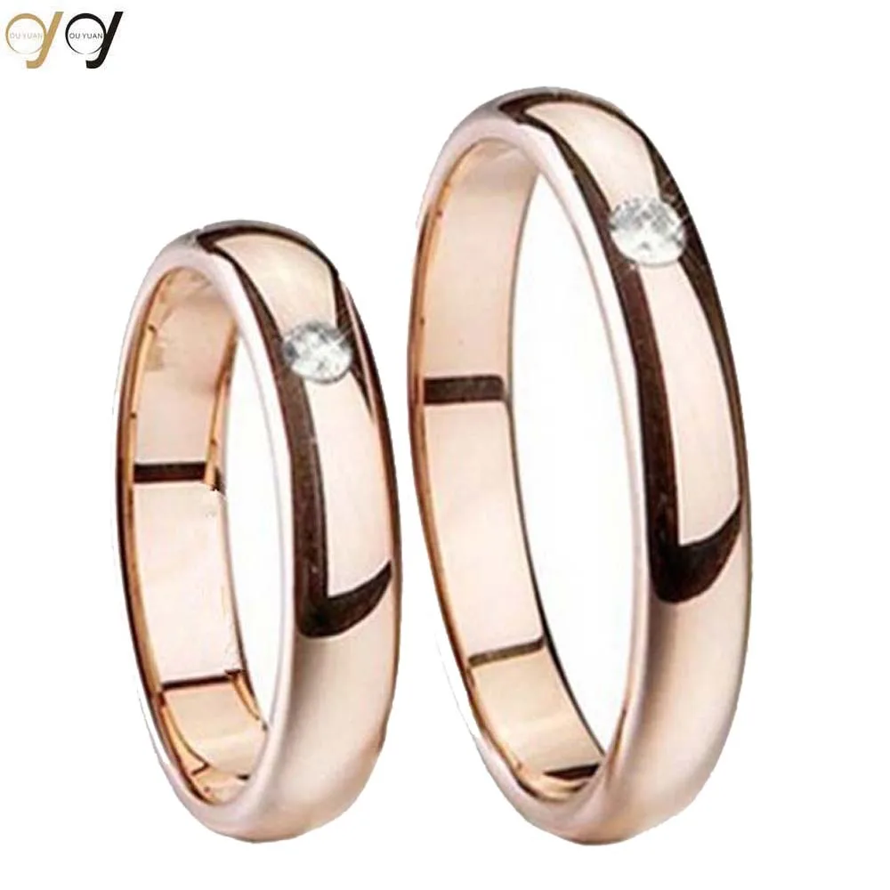 Alibaba Europe Personalized Rose Gold Plated Domed Gold Rings and Wedding Bands for Men Women