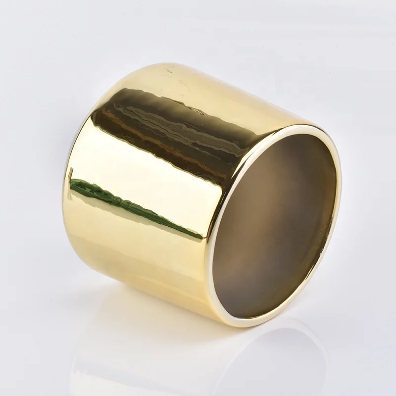 Wholesale Luxury Gold Votive Jar Candle Ceramic Candle Holder Home Decor