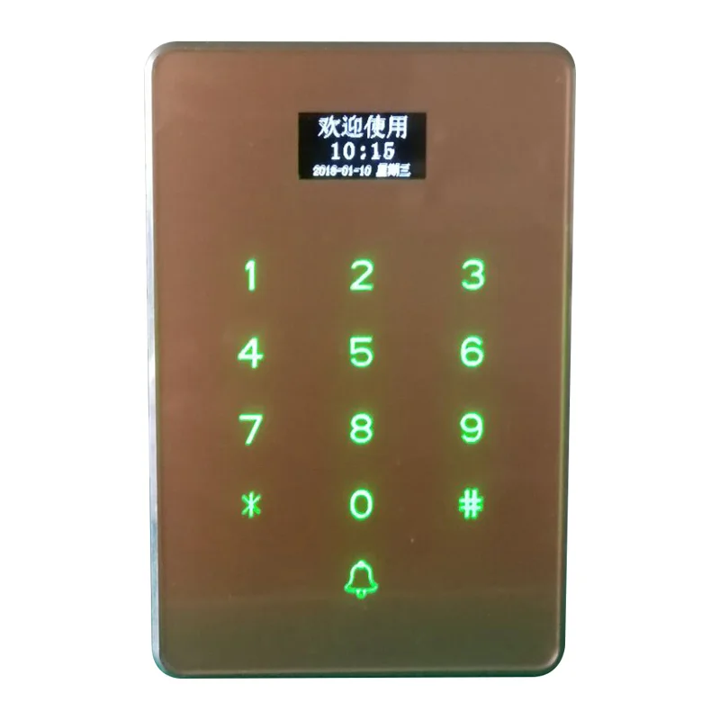 Standalone metal touch screen rfid reader with keypad wiegand 26/34 for door access control system