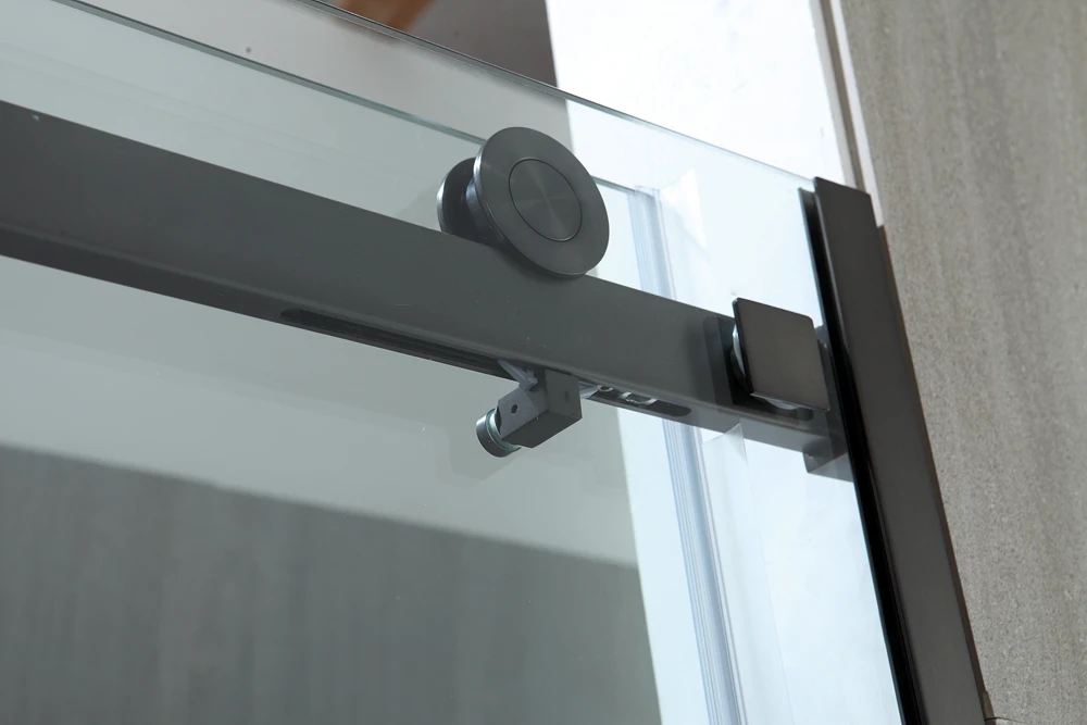 black framed shower doors