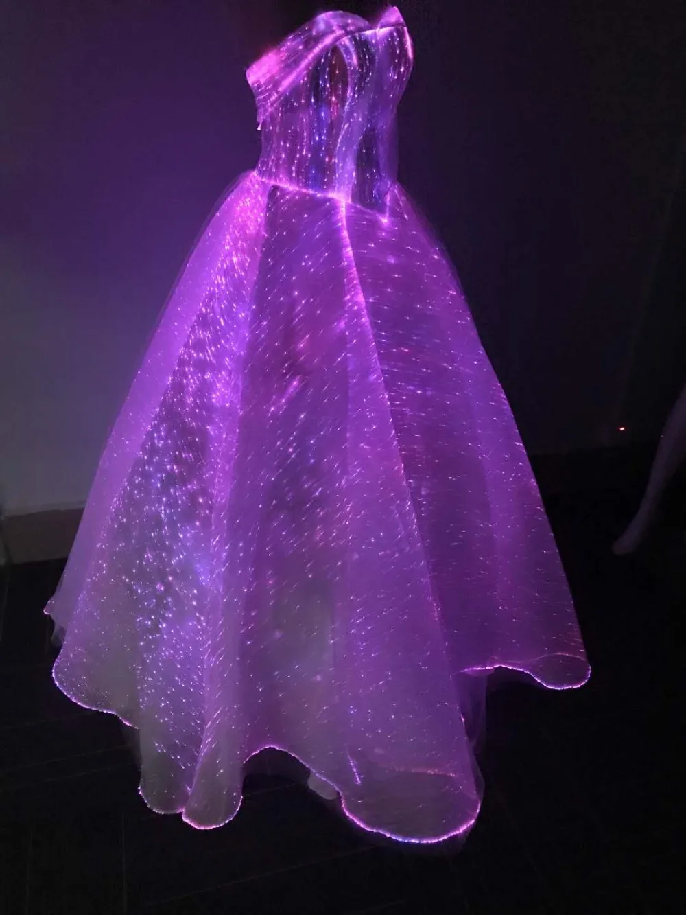 Ds011 Prom Dress Glow In The Dark Led Party Dress Fiber