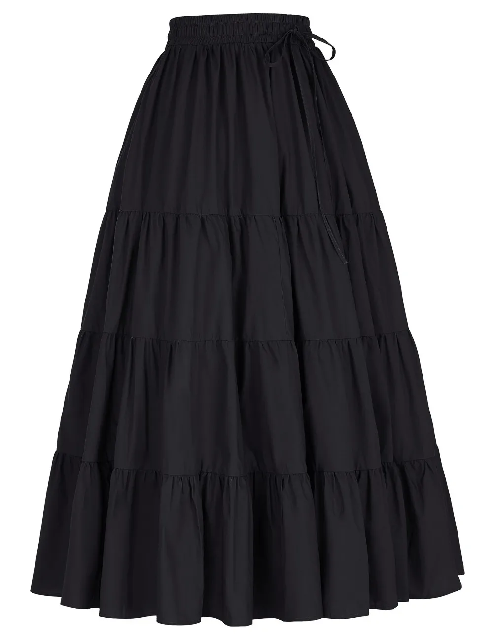 Bp Women's Solid Black Color Wide Hem Cotton Maxi Skirt Long Skirt ...