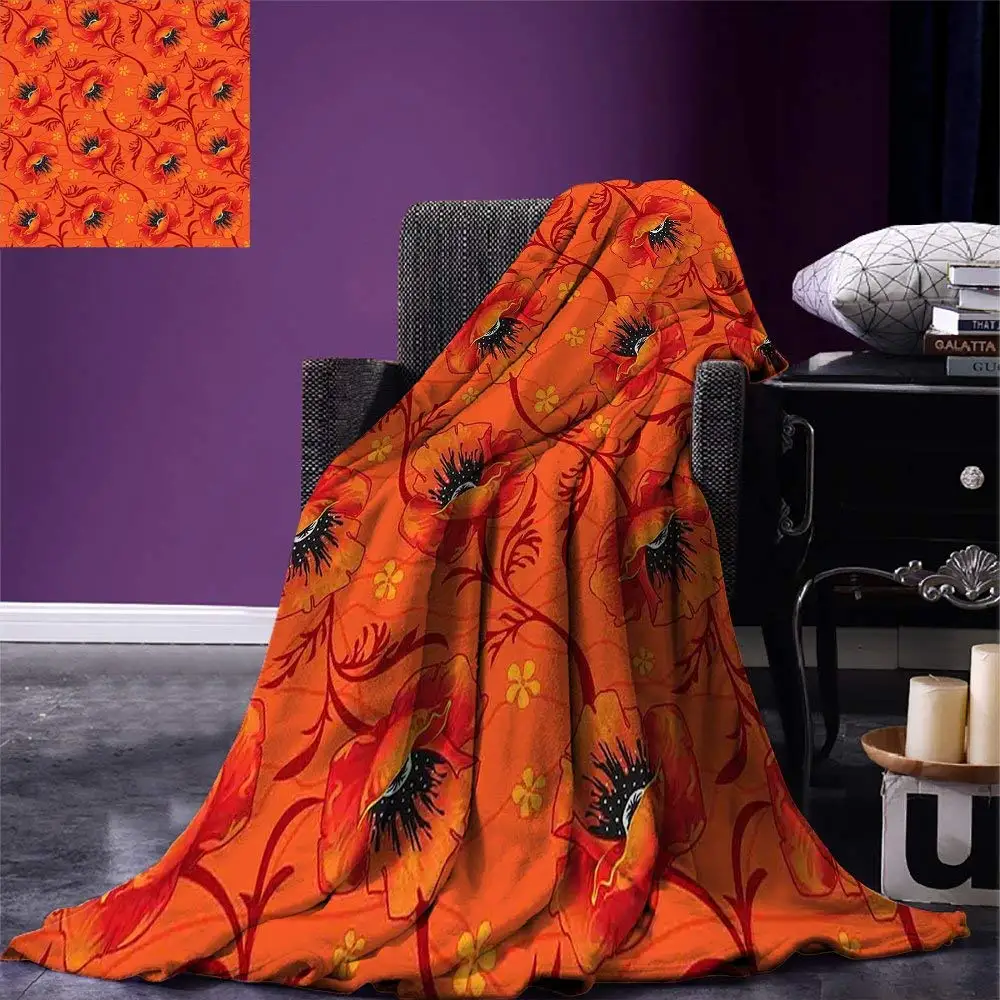 Cheap Orange Blanket Throw