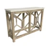 Reclaimed fir solid wooden frame marble top console table