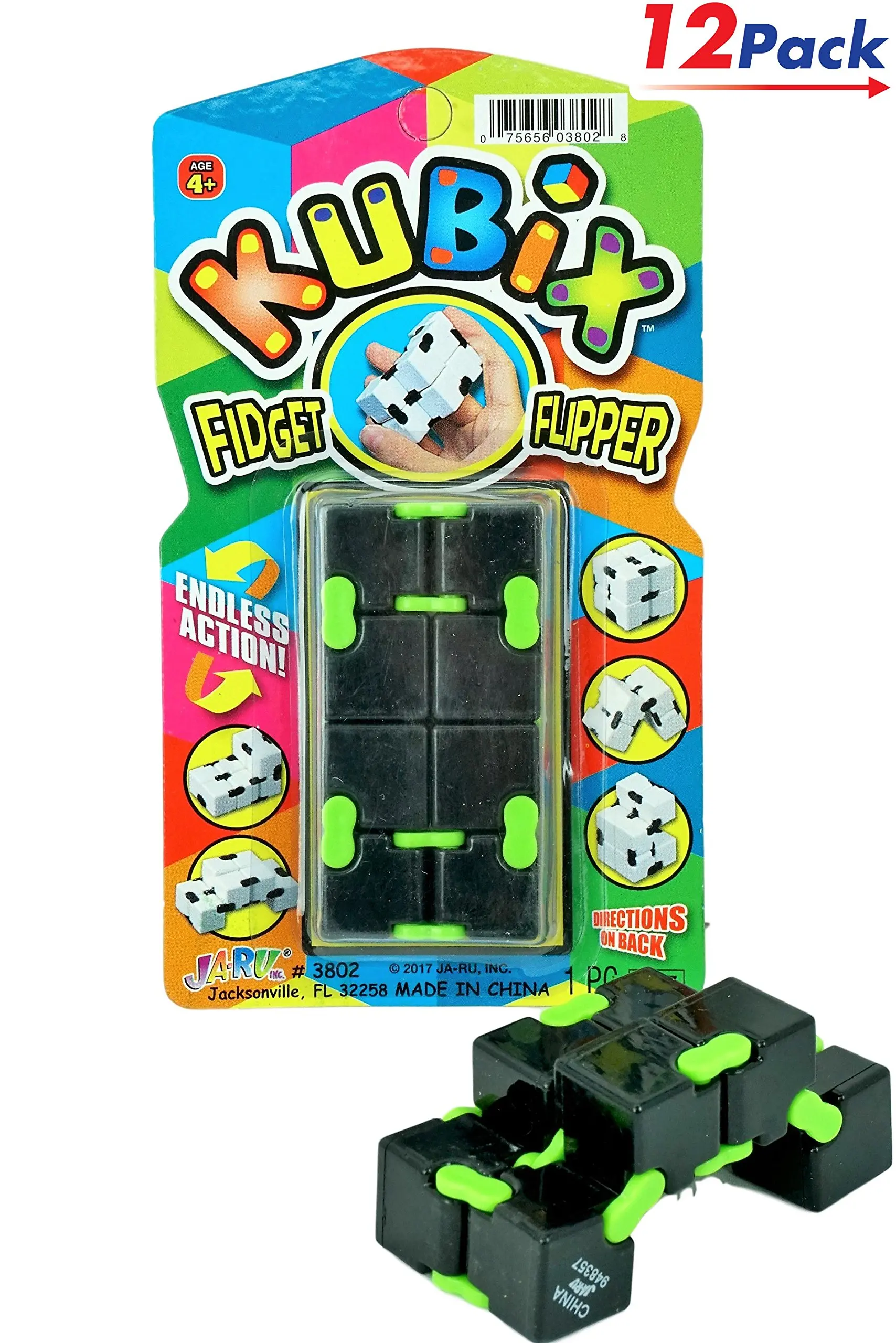 Kubix Speed Cube by JA-RU | Fidget Cube Flip It Endlessly Pack of 12 | Item #3802