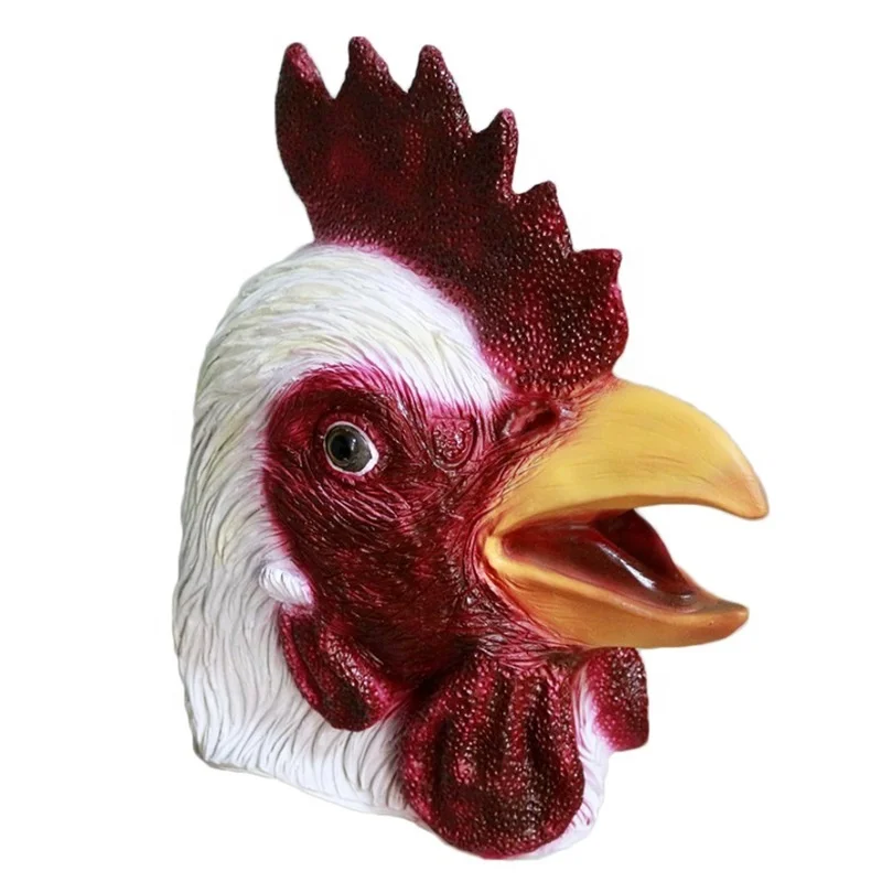 Deluxe Turkey Mask Animal Head Rooster Chicken Fancy Dress Thanksgiving Costume