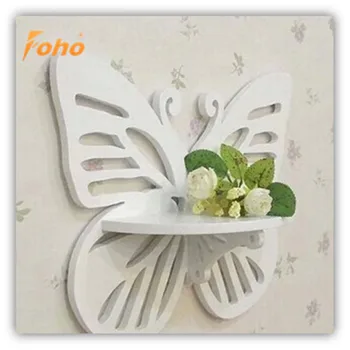 Decorative Pure White Creative Hollow Out Floating Shelves With