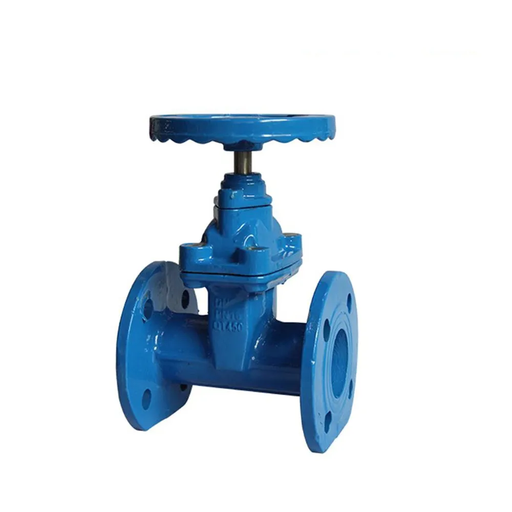 Dn100 4" Cast Iron Resilient Seated Hand Wheel Operated Flange Sluice ...