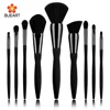 Fashion designer plastic handle 9pcs synthetic makeup brush set /High Quality Custom Logo