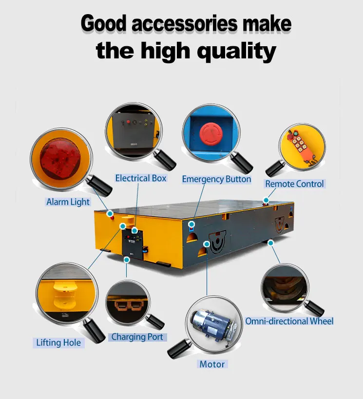 5 Ton Electric Flat Pallet Transport Battery Power Flatbed Rail Car