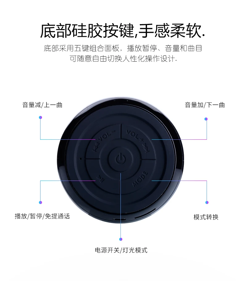High-quality Smart LED Bluetooth Speaker with Touch Control Sound Activated Hands-free Function - ANKUX.COM