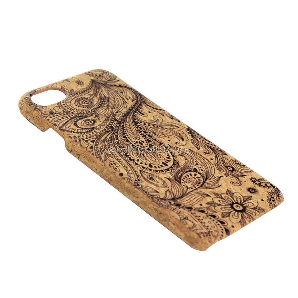 Eco-friendly Wood Cork Mobile Phone Accessories for iPhone X for iPhone 7 Unique Printing Wooden Phone Case for Apple