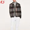 New Collection Wholesale Bomber Fashion Mens Checked Wool Jacket