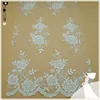 100% polyester bridal embroidered lace fabric hand beaded white wedding dress lace