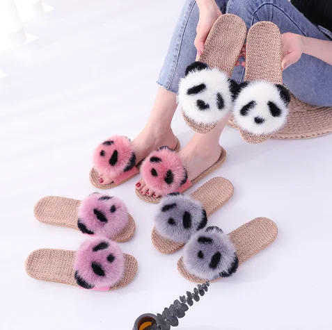 ladies panda slippers