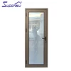 Aluminium profile new design NOA code security door unbreakable glass hinge door with grill