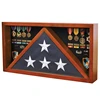 Wholesale Wood Elegant Flag Display Box Custom Shaped Handmade Rectangle Shaped Flag Display Case