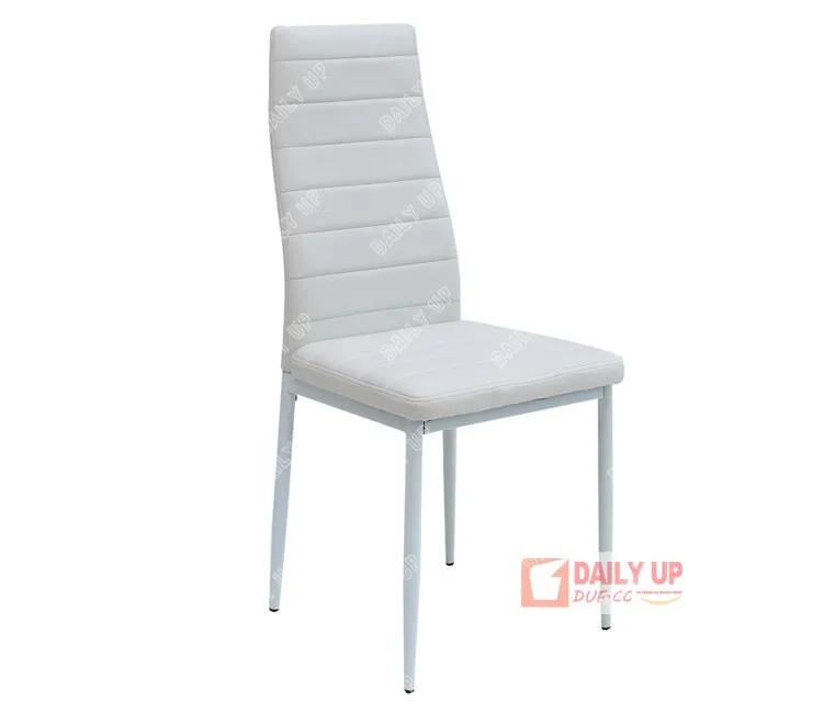 Bright Lobby Chair with Sponge Padded High End Modern Glass Dining Table Leather Chair PU Restaurant Chair Home Furniture