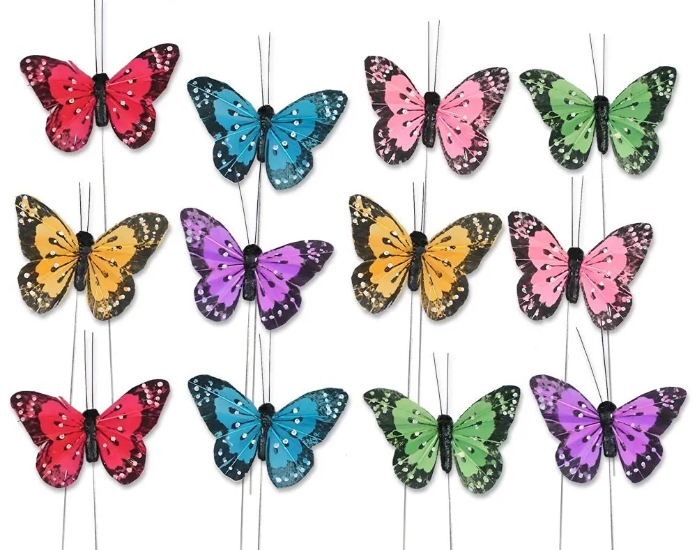 Перо бабочка. 4070 12 colorful