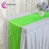 Good quality and cheap price ployester silk aqua damask satin table runner for hotel wedding banquet party decoration wholesale