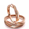 Real 18K Solid Rose Gold Ring Wedding Bands Fine Jewelry Women Engagement Ring Sets For Couples SI/H Factory Price Free Shipping