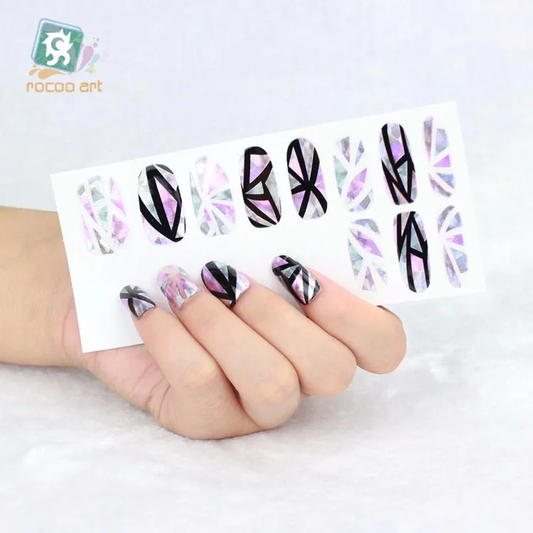 Yo610/latest Korean Style Laser Black Diamond Nail Art Wraps Stickers