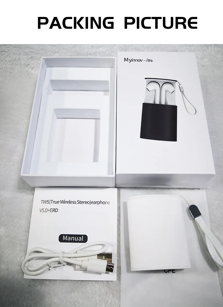 2019 BT5.0 OEM i9s Wireless Earphone Mini Headphone Custom Blue Tooth Earbuds - ANKUX.COM