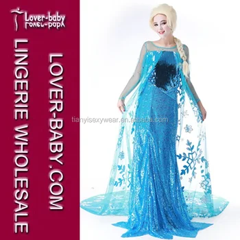 Elegant Frozen Anna Elsa Ice Queen Women Dress Cosplay Costume Fancy Elegant Frozen Anna Elsa Ice Queen Women Dress Cosplay Costume Fancy Dresses Princess