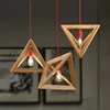 Triangle Wooden Frame Chandelier Lighting wood hanging lamp for home decor