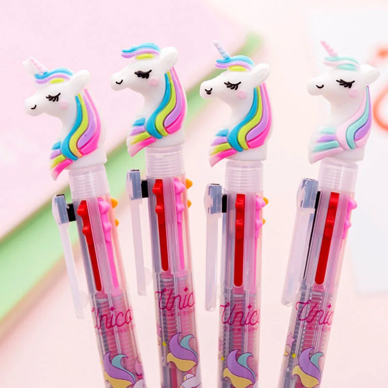 6 Colors Pen Multi-color Pony Signature Pen Promotion Cute Unicorn ...