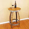 Custom logo FSC certified rustic wooden wine barrel pub table