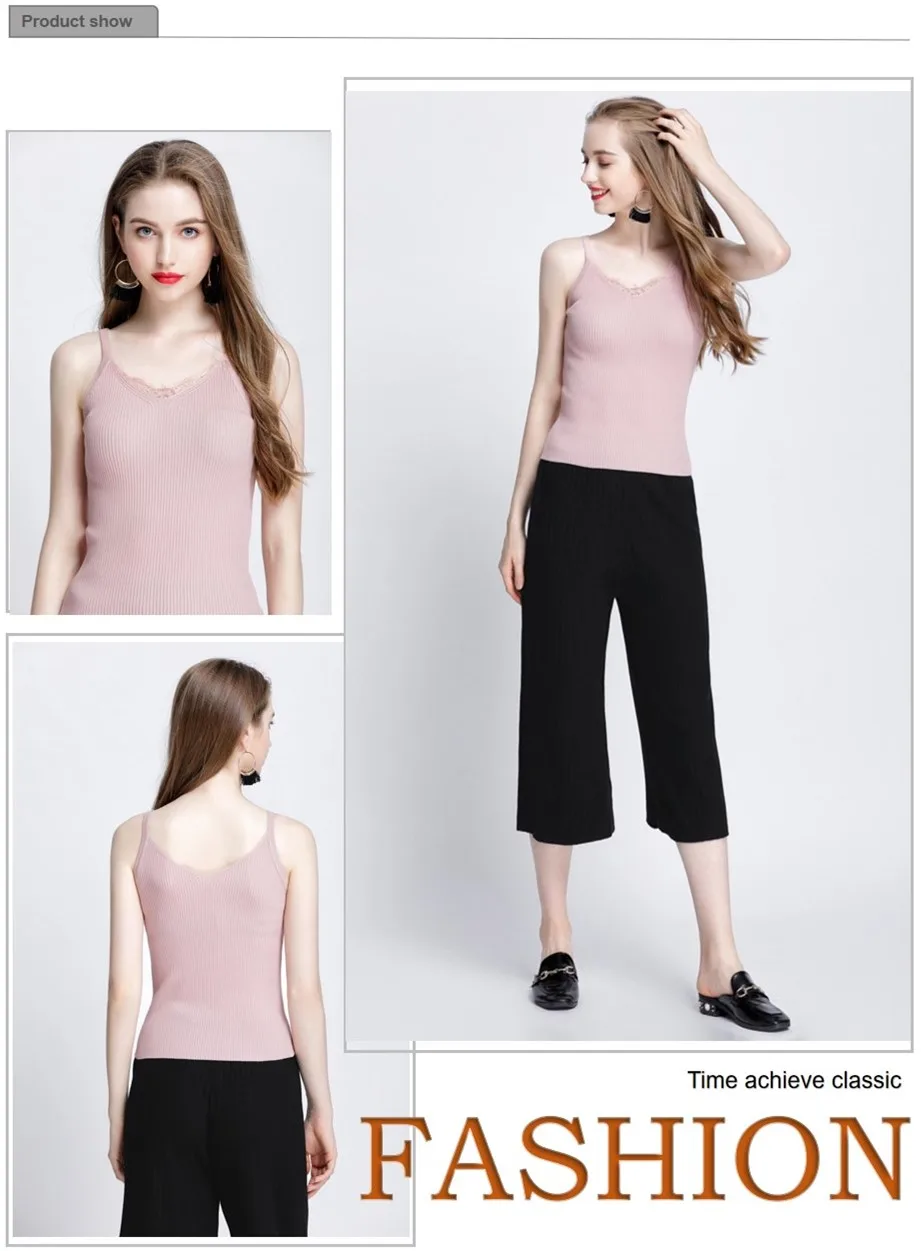 Summer Knitwear Sweater Tops with Lace, Tight Sexy Knitwear Sweater