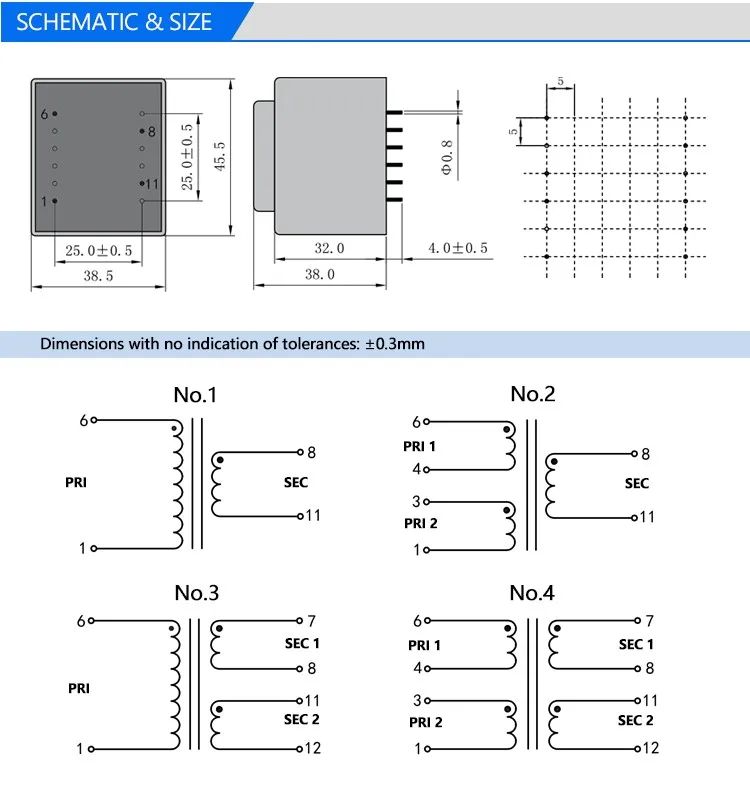 Ei 42 9va Input 230v 220v 115v 110v Output 6v 9v 12v 15v 18v 24v Step