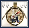 2016 hot sale Alice's in Wonderland rabbit time gem charm pendents
