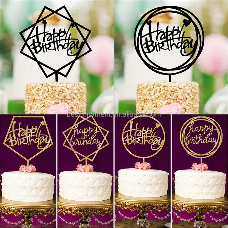 Acrylic Happy Birthday Cake Topper With Insert Card Cake Decoration Buy Happy Birthday Cake