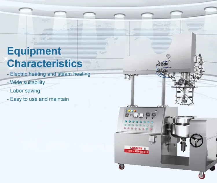 Small Volume 20l 30l 50l Laboratory Vacuum Homogenizer Emulsifier