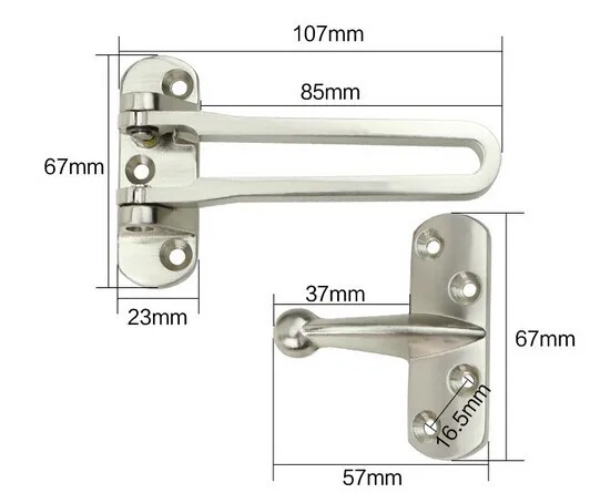 Zinc Alloy Hotel Security Door Closer Privacy Door Knob Latch