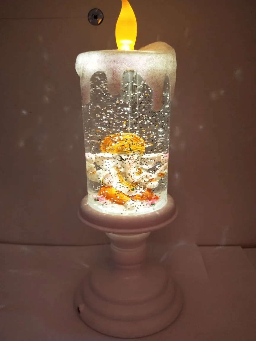 Snowman Lighted Candle Lamp Snow Globe Lantern Flameless Candle Xmas ...