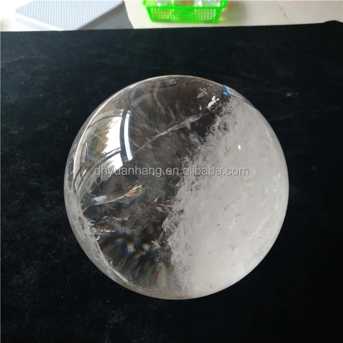 RUILASA Bola de Cristal con Soporte para fotografía Bola de curación Redonda de Cristal Transparente 100 mm Esfera de Cristal de Cuarzo Natural