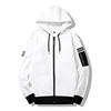 High-Quality Custom Men's White Zip Hoodie Jacket