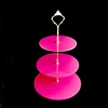 3 tier shocking pink afternoon tea cake stand