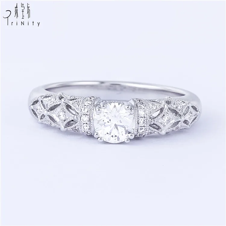 Wholesale Diamond Ring Setting 18k Gold Ring Without Center Stone Semi Mount Ring For Girl Buy