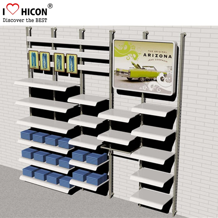 Commercial Cycling Wear Retail Store Metal Clothing Shelf Wall Mounted