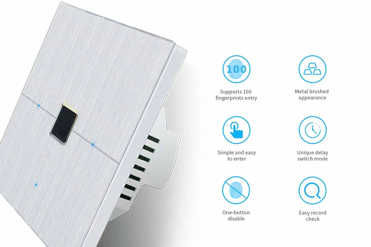 Lanbon Fingerprint Light Switch Security Equipment Digital Locks Key