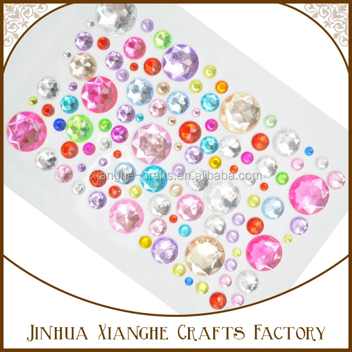 Diy Gem Rhinestone Sticker Self Adhesive Acrylic Rhinestone Sticky Gem